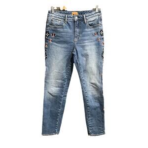 Driftwood Blue Classic Gizelle Embroidered Women's Jeans Size W27 L29